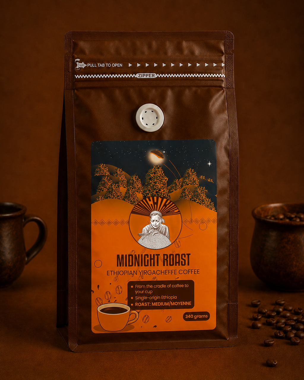 Midnight Roast | Ethiopian Yirgacheffe Coffee (16oz/454g)